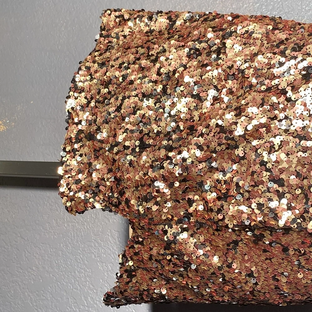 FREE PEOPLE - NWT - skirt: bronze lined sequined w front slit & rear zipper - 12 - Picture 11 of 16